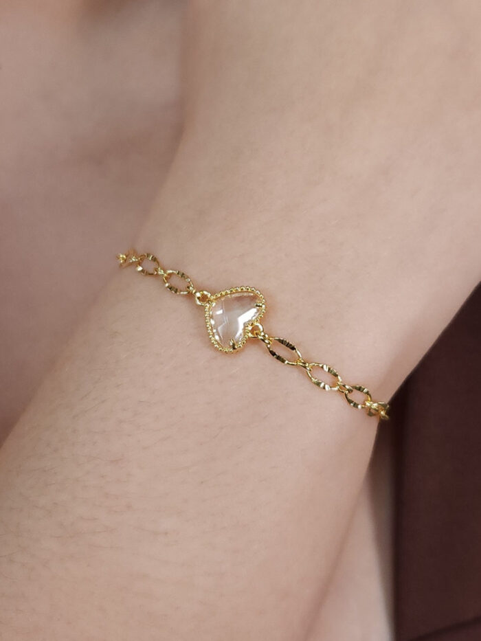 Pulseira coração elos vazado