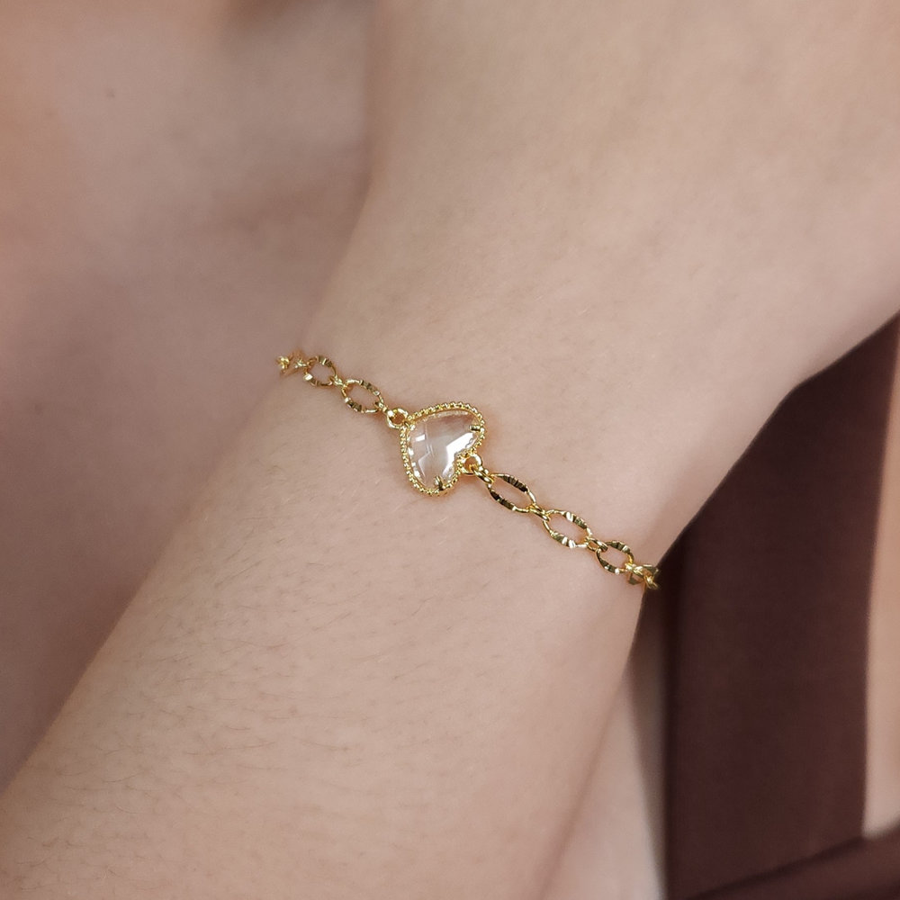 Pulseira coração elos vazado