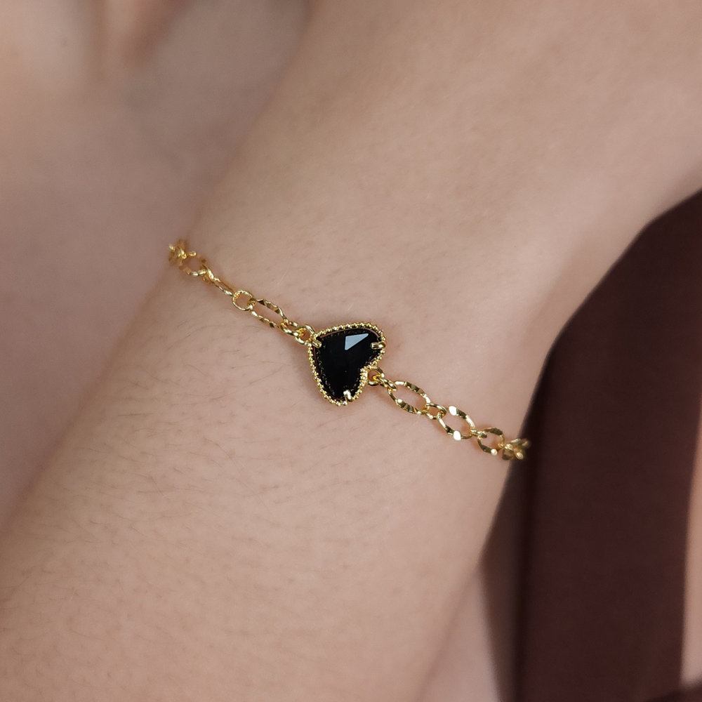 Pulseira coração elos vazado - Imagem 5