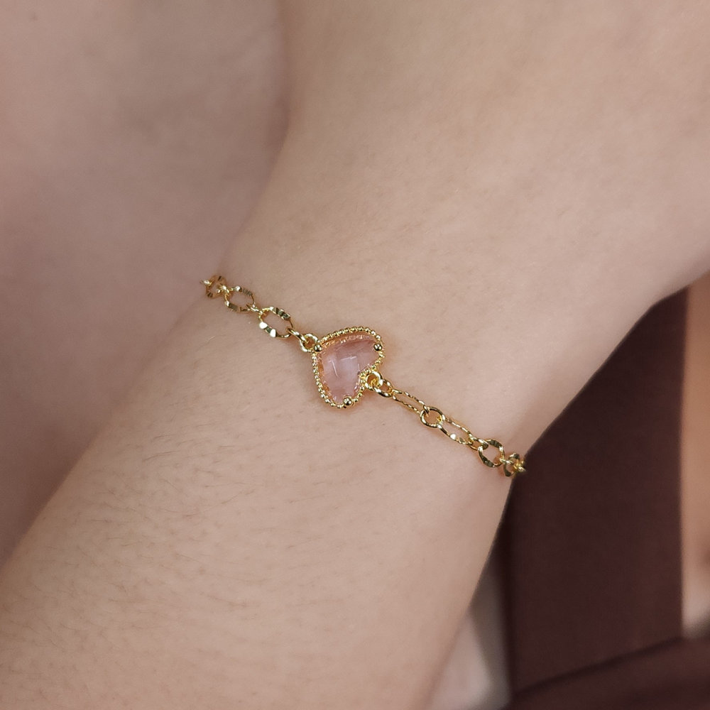 Pulseira coração elos vazado - Imagem 2