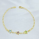 Pulseira infantil com estrelas coloridas