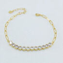 Pulseira fio de zircônia com correntes de cartiê