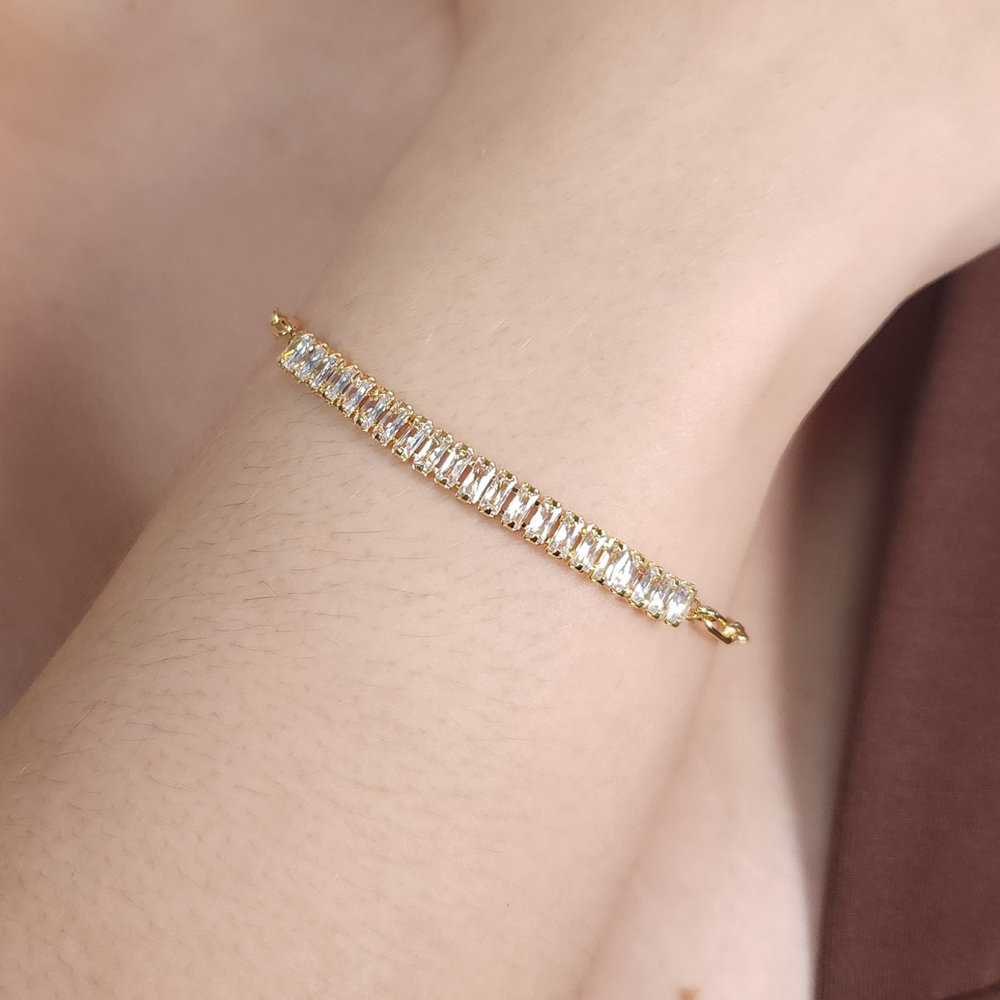 Pulseira baguete com elos vazados