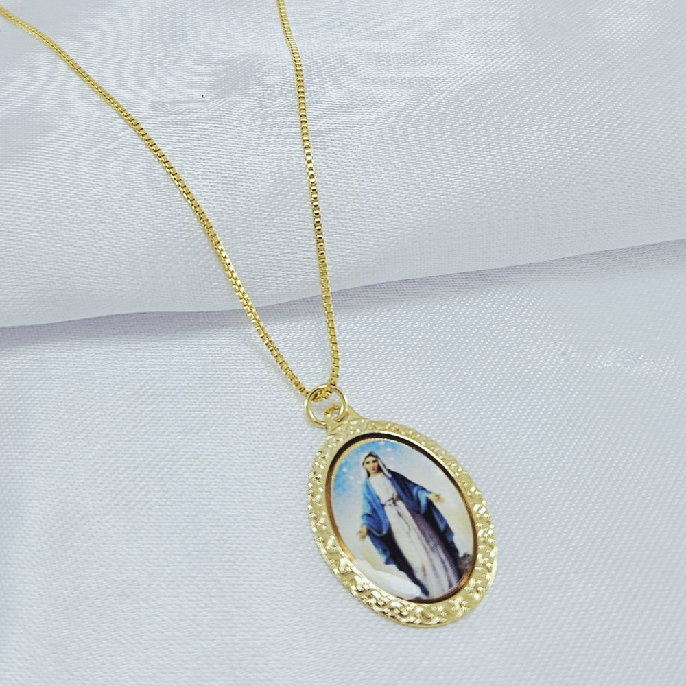 Gargantilha com pingente Nossa Senhora das Graças