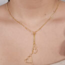 Gargantilha gravatinha coração vazado