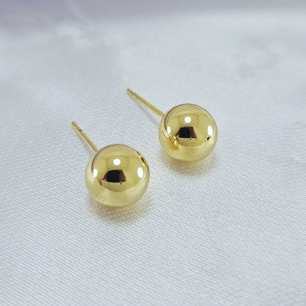 Brinco bola lisa dourado - Imagem 2