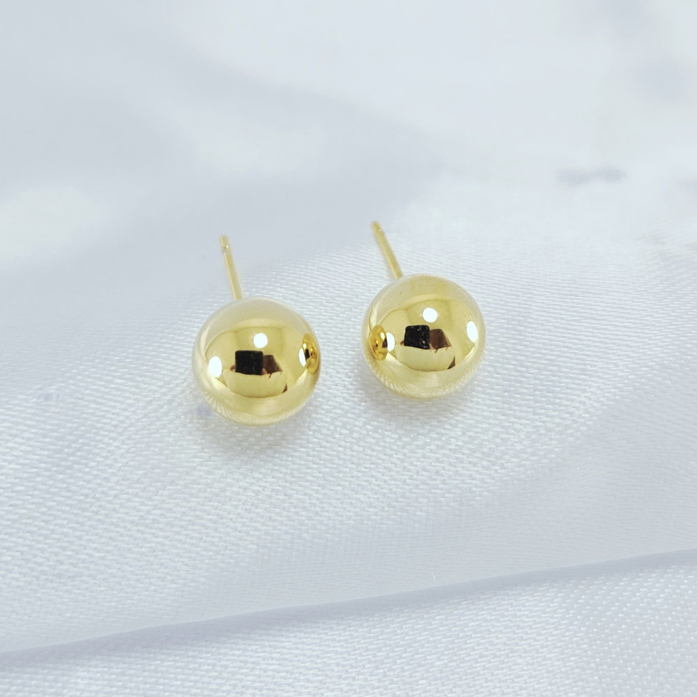 Brinco bola lisa dourado - Imagem 2