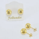 Brinco bola dourada