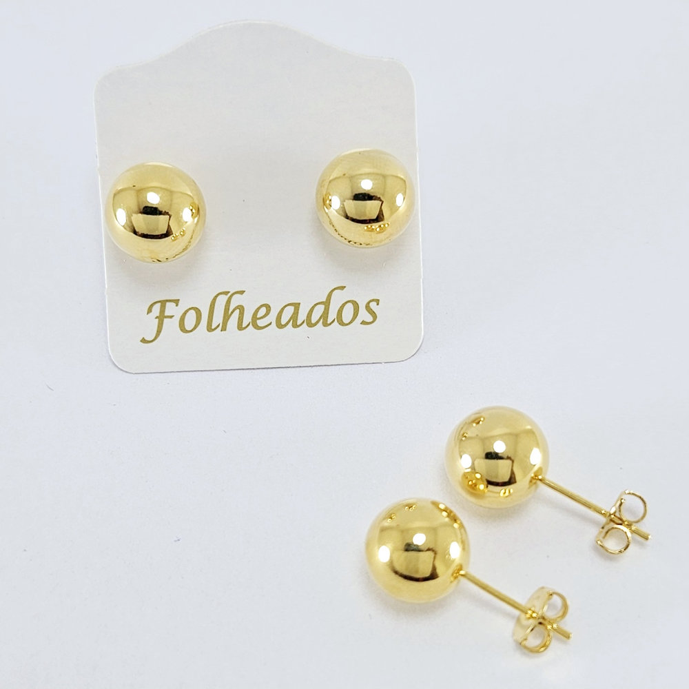 Brinco bola dourada