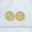 Brinco girassol cravejada com zircônias