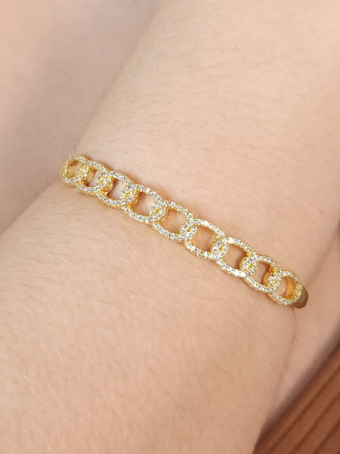 Bracelete elos cravejados