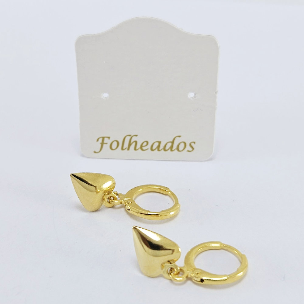 Brinco argolinha com pêndulo coração