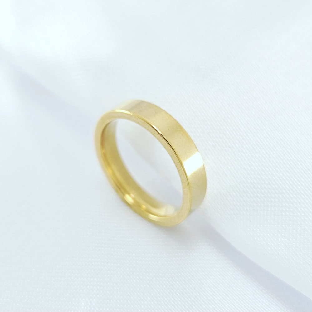 Aliança faixa quadrada grossa