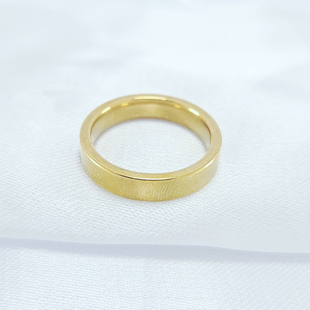 Aliança faixa quadrada grossa - Imagem 2