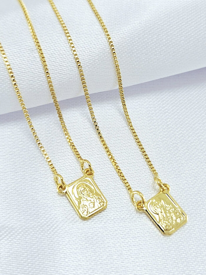 Escapulário N.S do Carmo e sagrado coração de Jesus / Placa menor