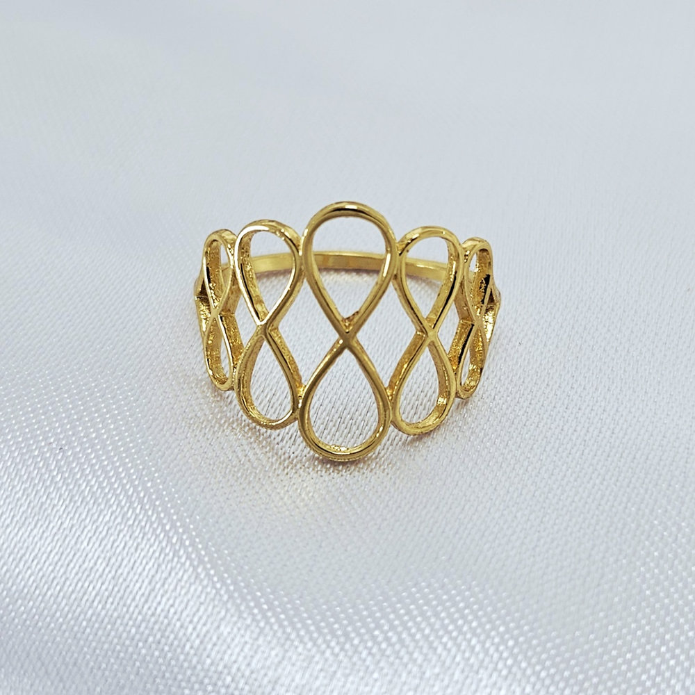 Anel formato Infinitos vazado Folheado
