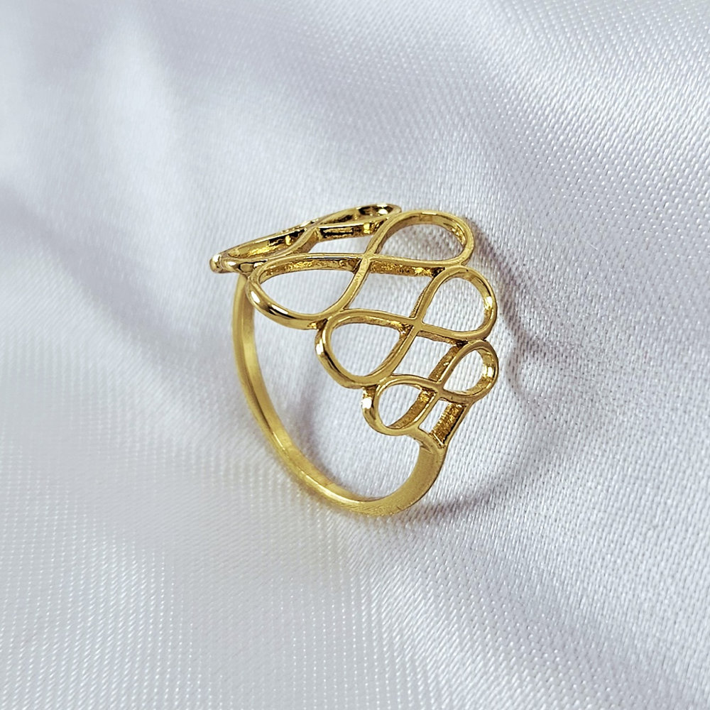 Anel formato Infinitos vazado Folheado - Imagem 2