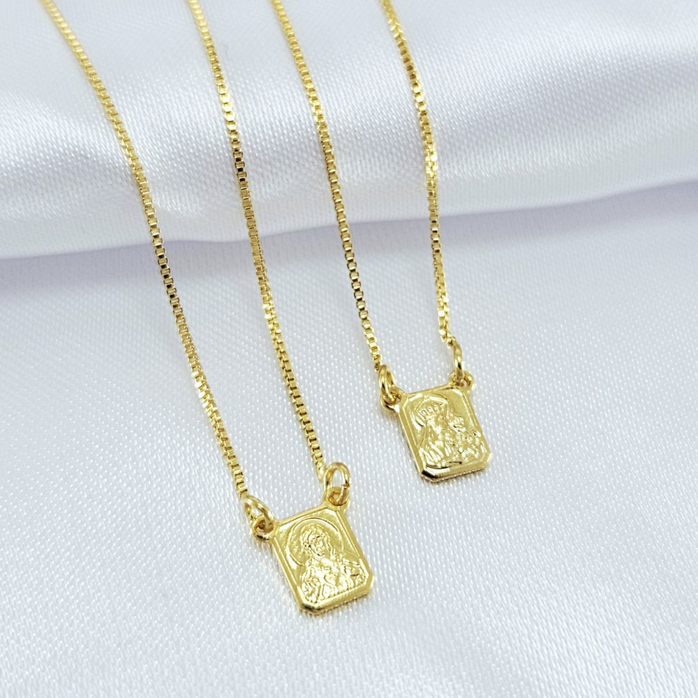 Escapulário Sagrado Coração de Jesus com frase no verso