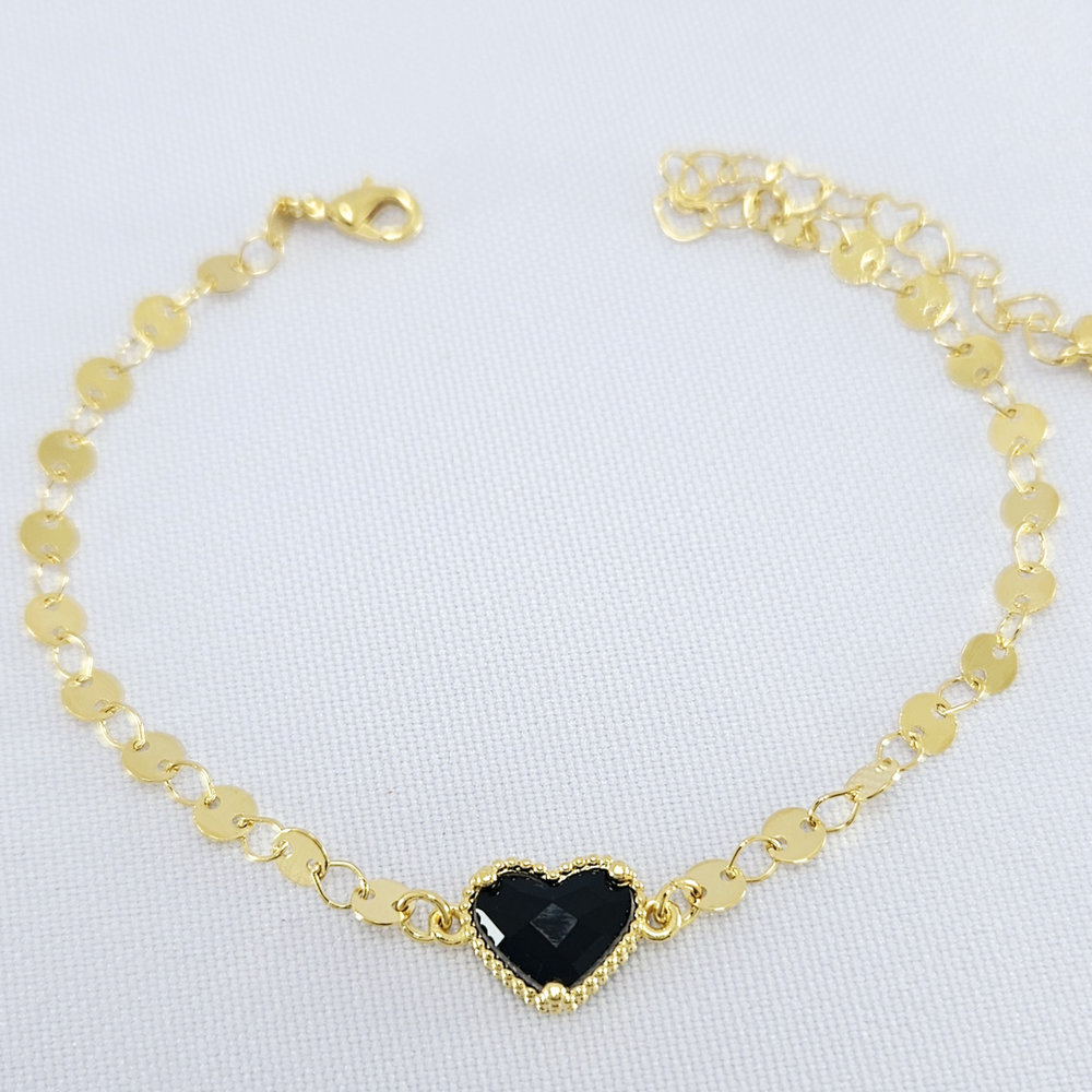 Pulseira com detalhe redondo e coração - Imagem 2