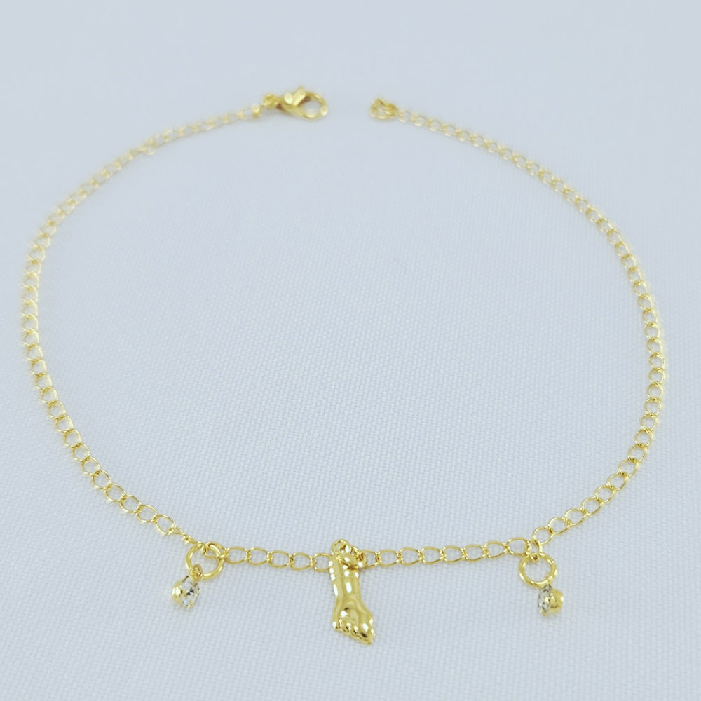 Tornozeleira figa com pedrinhas