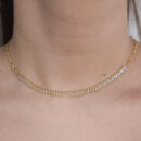 Gargantilha choker pedra baguete