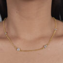 Gargantilha chocker elos português com ponto de luz