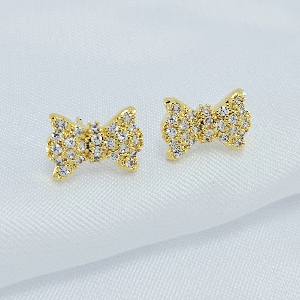 Brinco modelo laço cravejado - Imagem 2