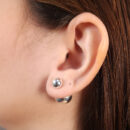 Brinco duo base bola prateada