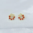 Brinco infantil flor com laço