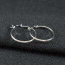 Brinco argola fio boleado prateado