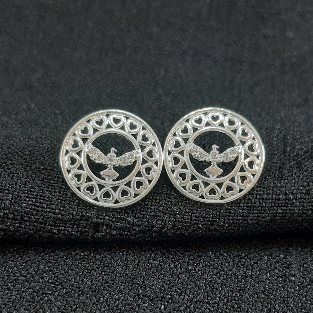 Brinco redondo espirito santo cravejado e vazado