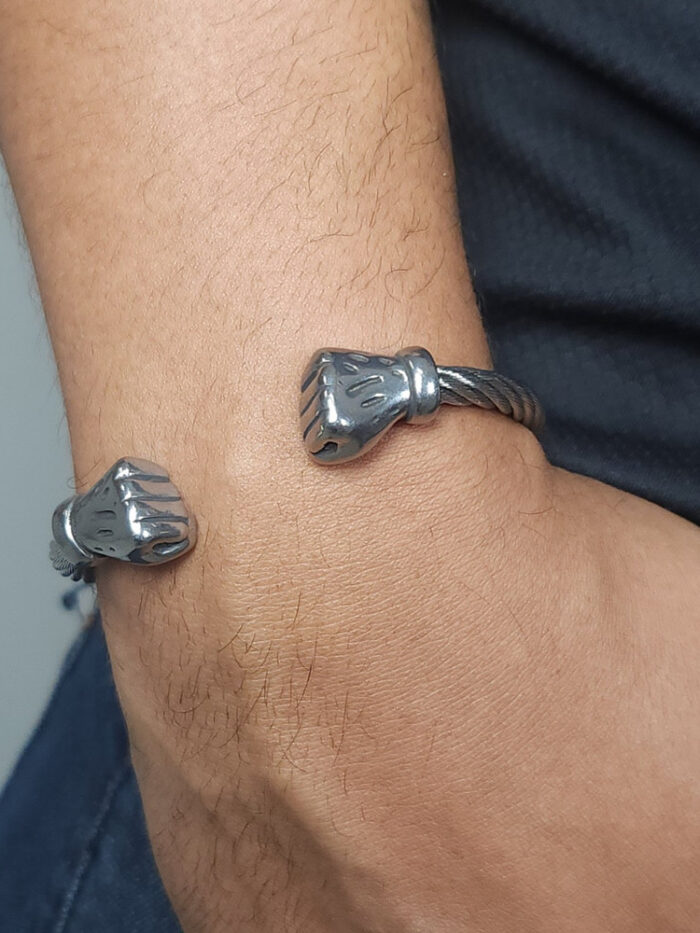 Pulseira masculina bracelete elos torcidos punhos