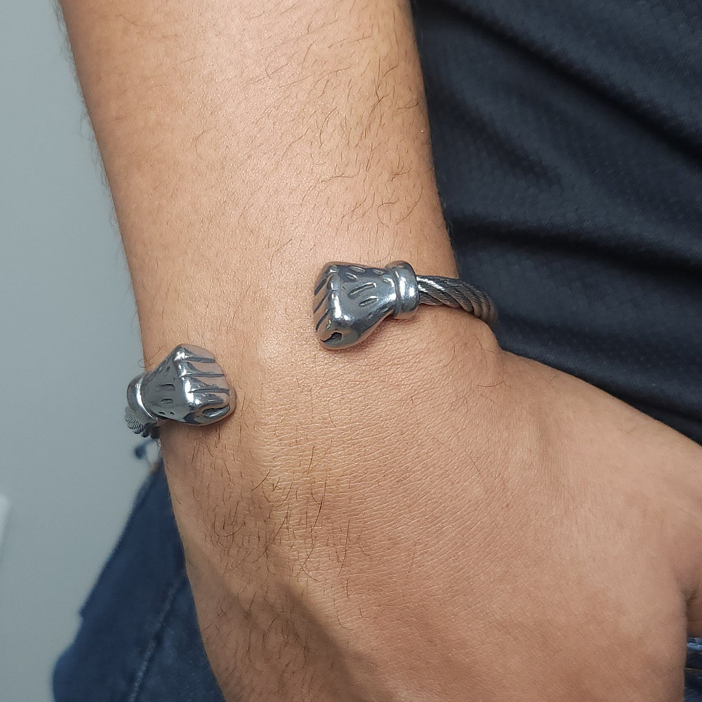 Pulseira masculina bracelete elos torcidos punhos