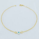 Tornozeleira elo português coração com olho grego