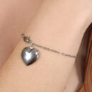 Pulseira com coração chapeado