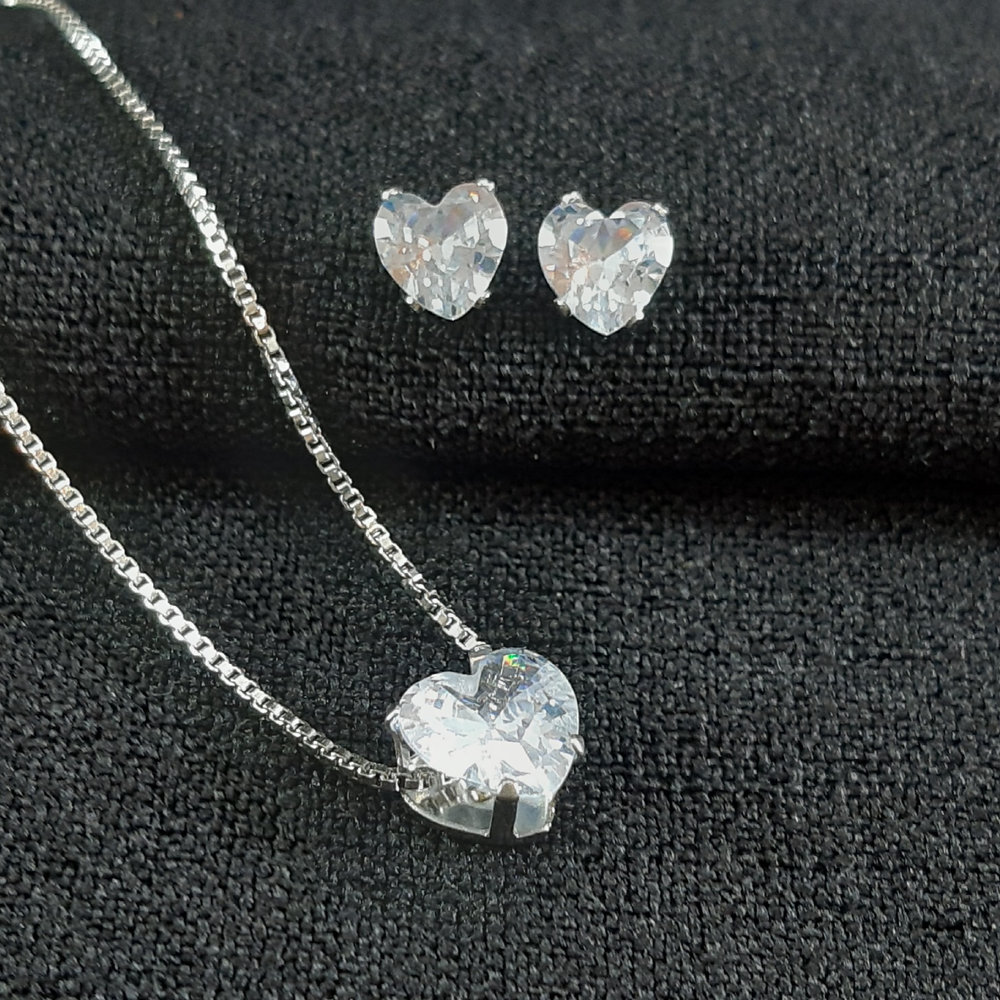 Conjunto coração cristal