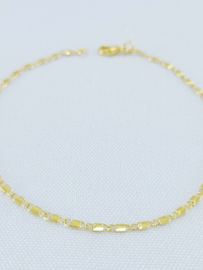 Pulseira masculina elo piastrine dourada