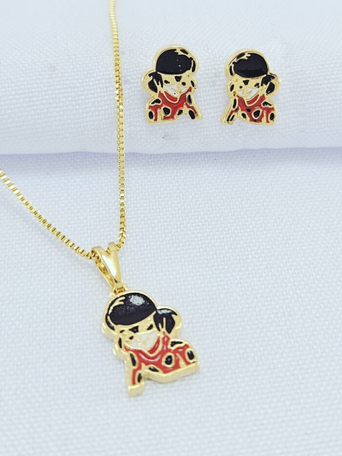 Conjunto infantil ladybug esmaltado