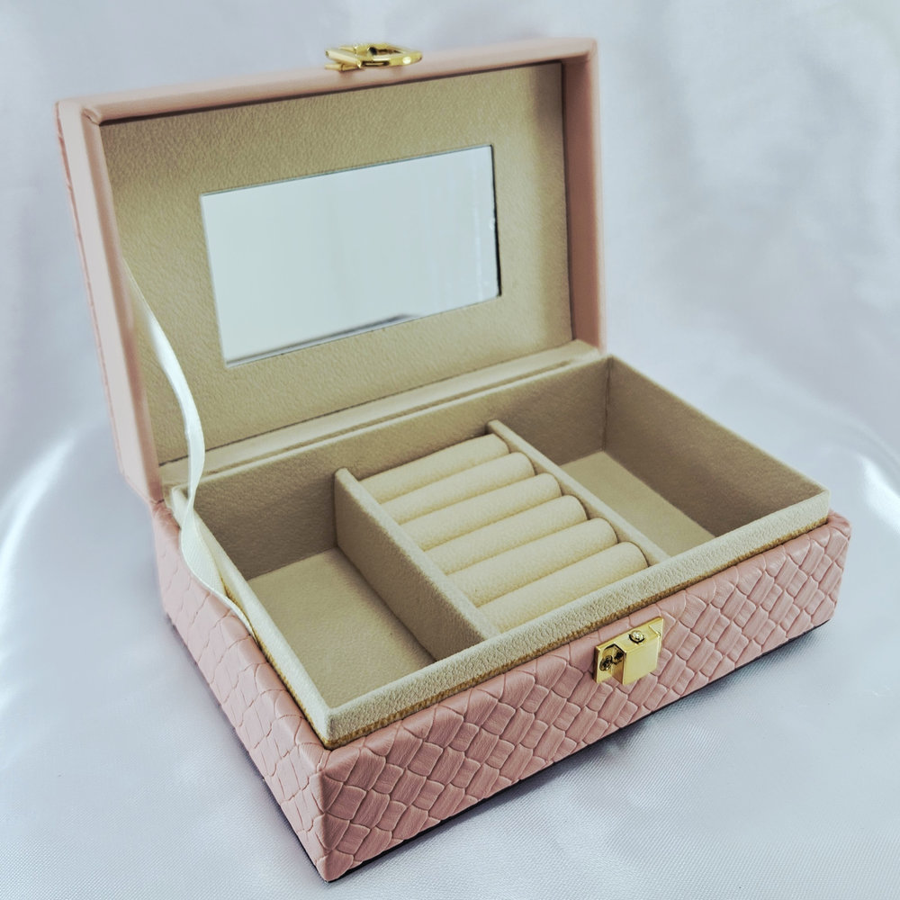 Estojo porta joias rosa claro - Imagem 2