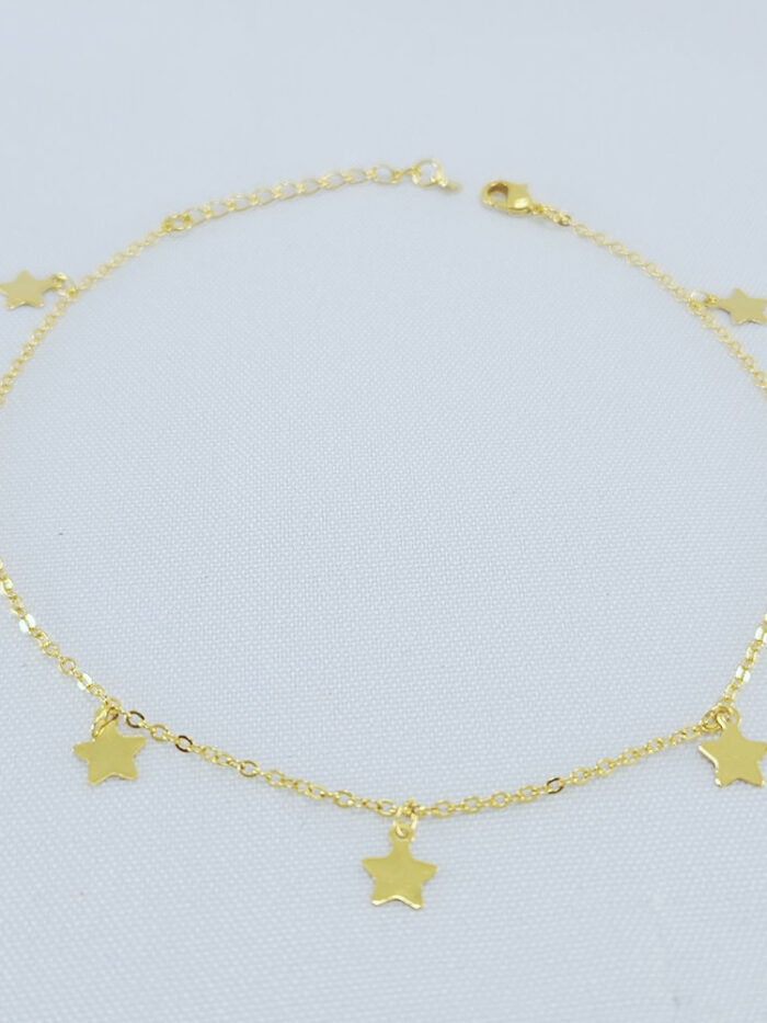 Tornozeleira com estrelas chapeada