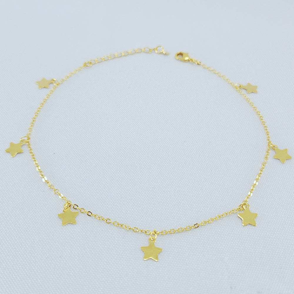 Tornozeleira com estrelas chapeada