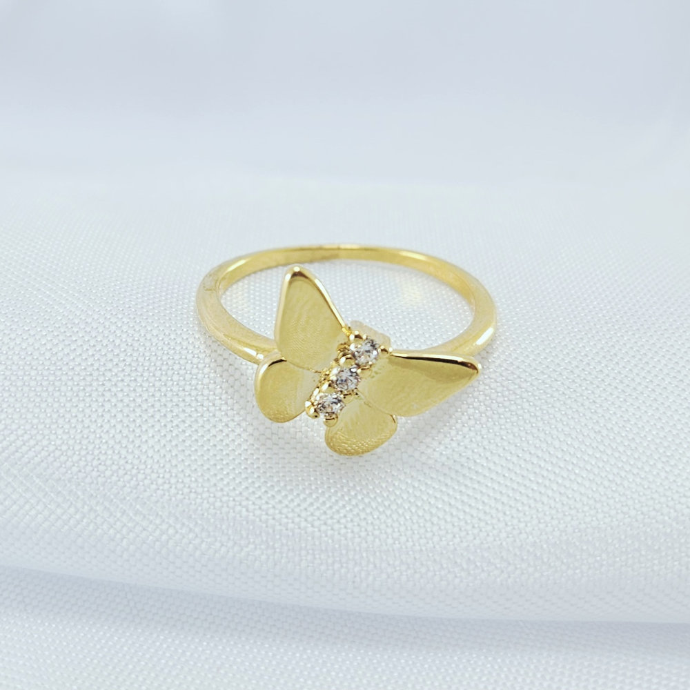 Anel borboleta com detalhe em cristal - Imagem 2