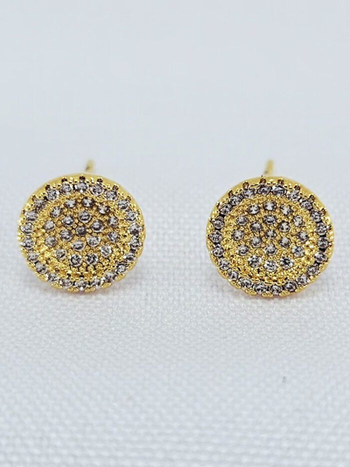 Brinco redondo cravejado