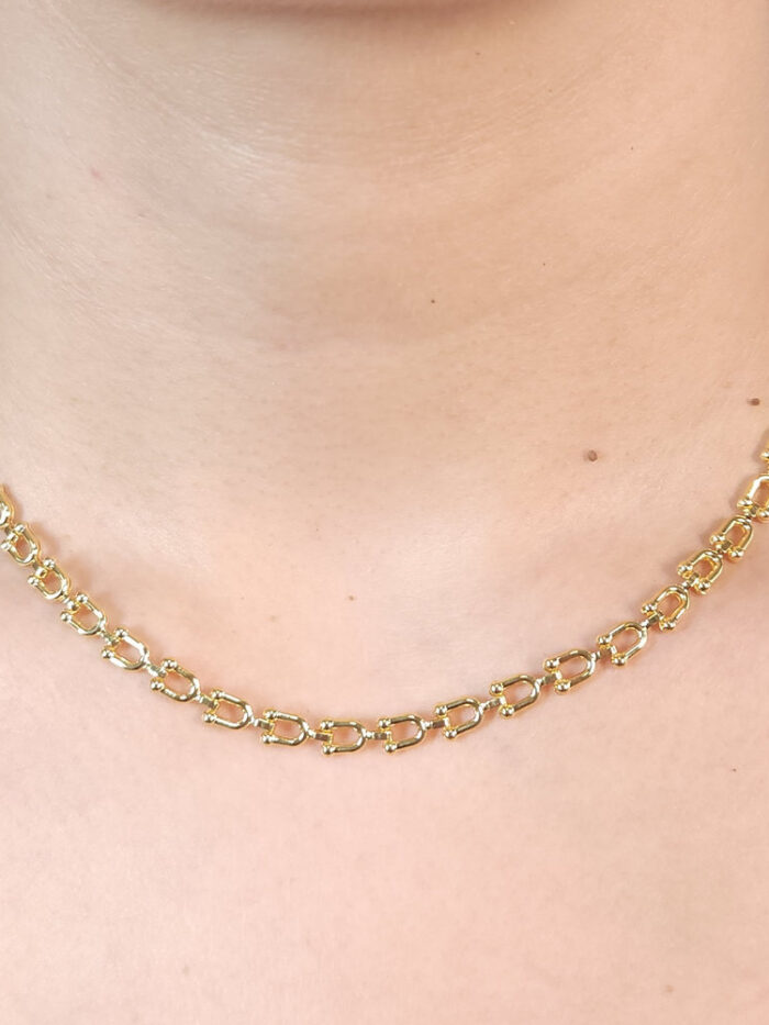 Gargantilha choker estilo elos tiffany dourado