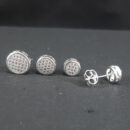 Trio de brincos círculos cravejados