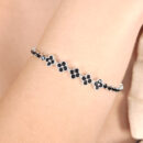 Pulseira pedra baguete com trevo preto