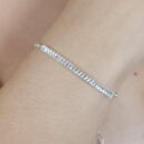 Pulseira elos cartier com fio pedras baguetes