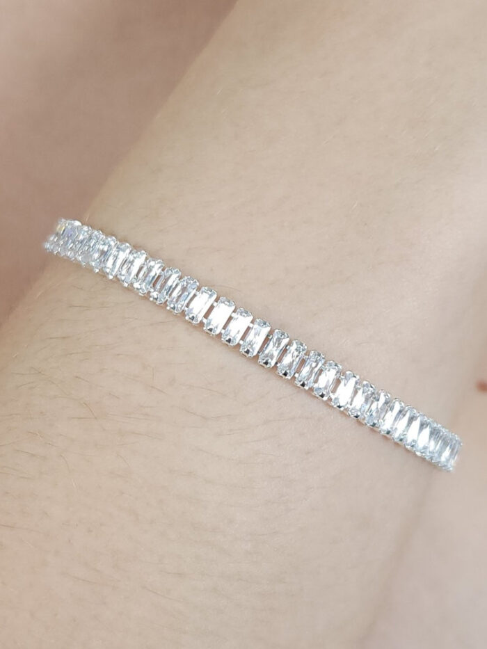 Pulseira pedras baguetes cristal