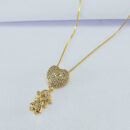 Gargantilha coração cravejado menina