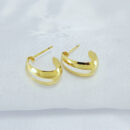 Brinco estilo oval dourada detalhe vazado